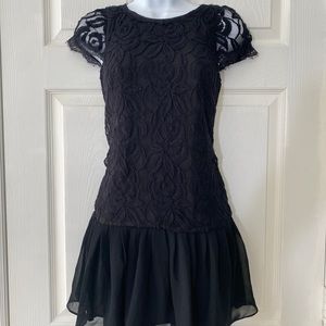 BCBG Black lace blouse sz Xs